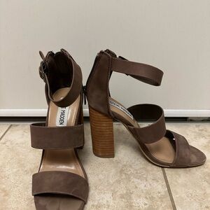 Steve Madden Chocolate Brown Block Heel Sandals